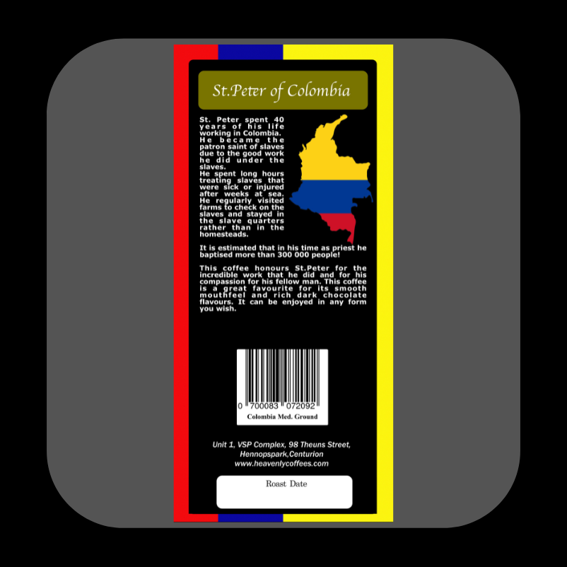 St. Peter of Colombia Medium Roast 250g/1kg - Heavenly Coffees