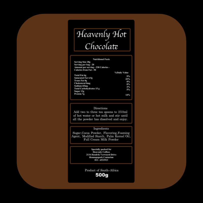 Hot Chocolate - Heavenly Coffees