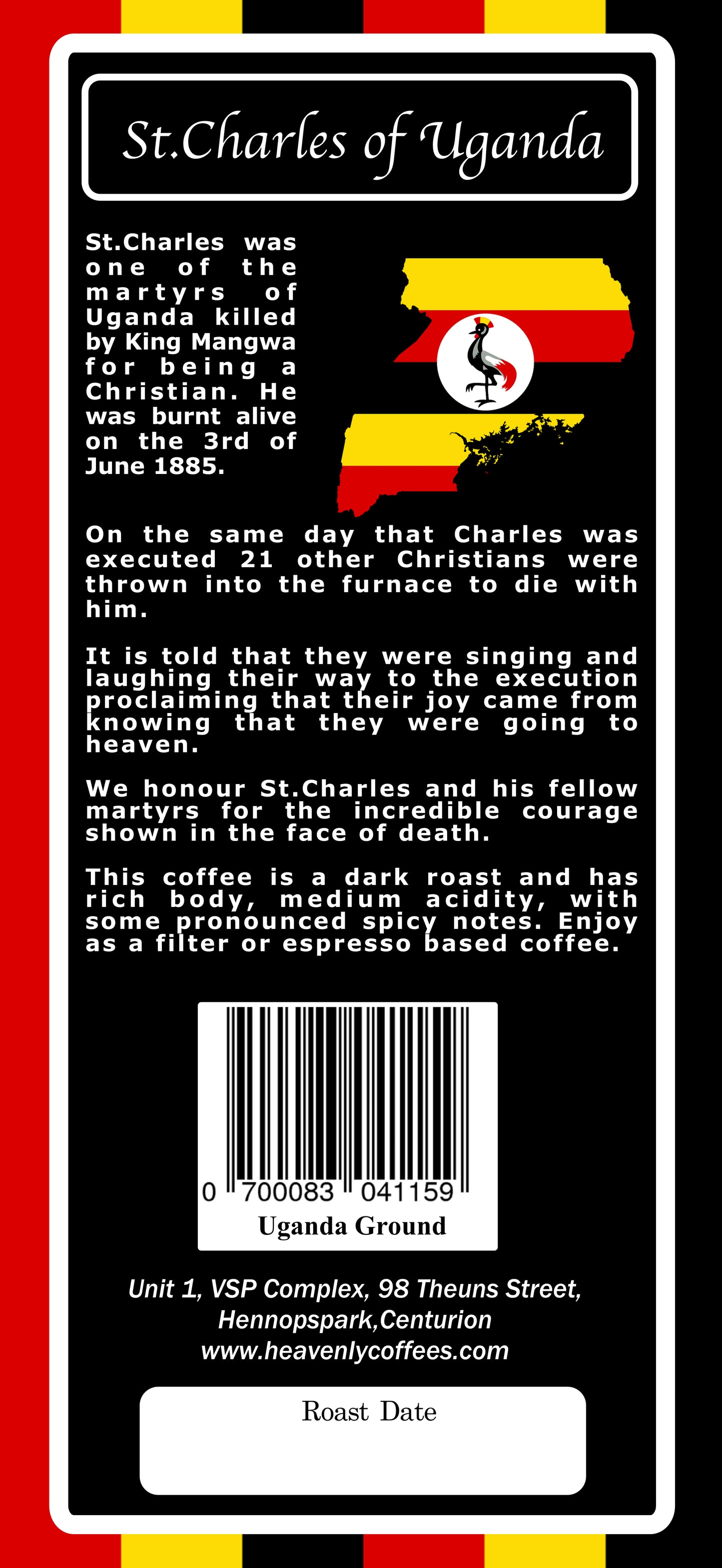 St.Charles of Uganda Dark Roast - Heavenly Coffees